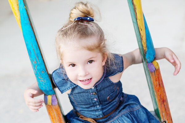 portrait of a happy little girl 