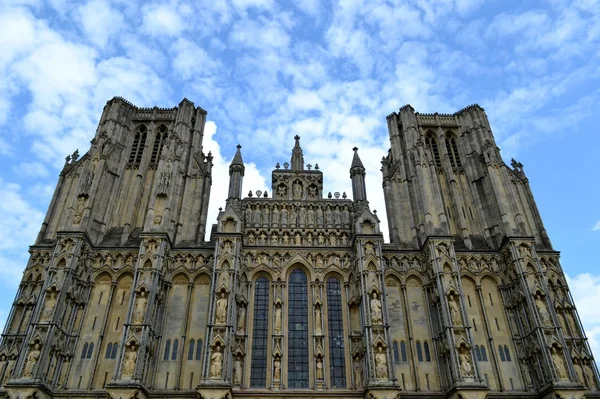 Facciata dalla cattedrale di Wells — Foto Stock