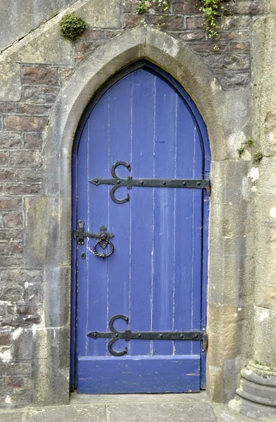 Vieille porte bleue en bois — Photo