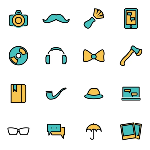 Trendy flat line icon pack for designers and developers. Vector line hipster set — Wektor stockowy