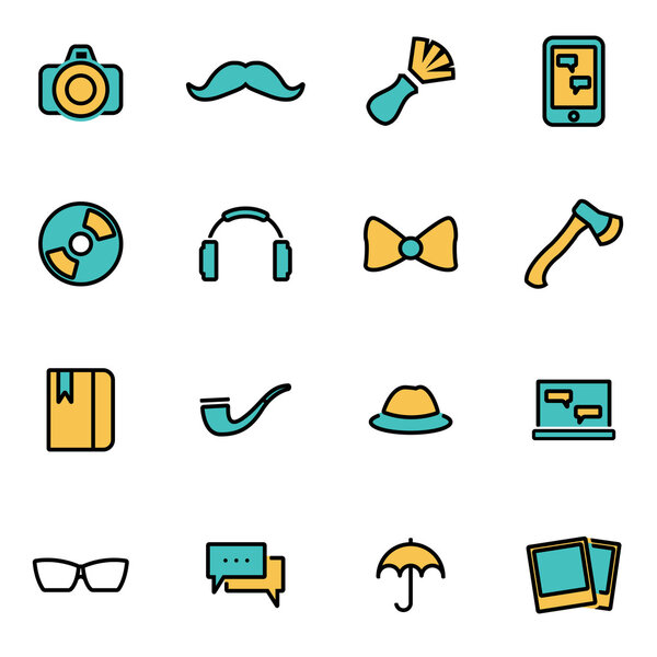 Trendy flat line icon pack for designer and developers. Векторный линейный хипстер
