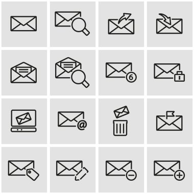 Vektör hat e-posta Icon set