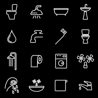 Vektör hat banyo Icon set