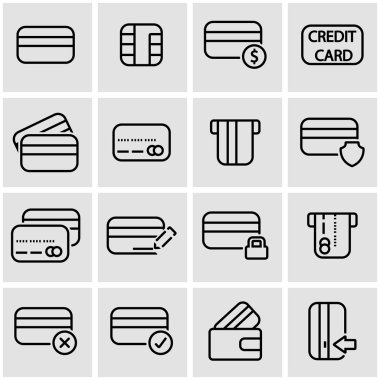 Vektör hat kredi kartı Icon set
