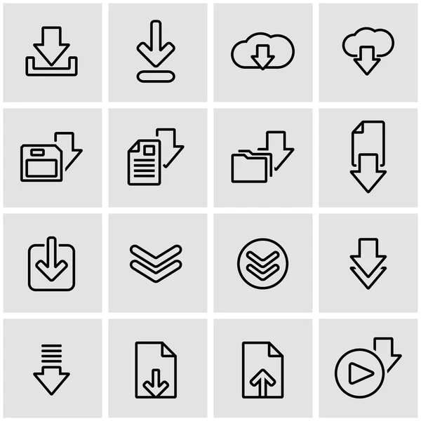 Icon set download vektör satırı — Stok Vektör