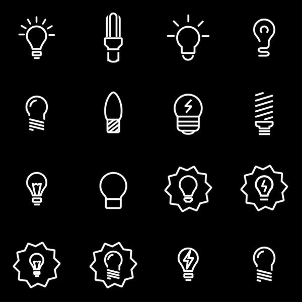 Línea vectorial bombillas icono conjunto — Archivo Imágenes Vectoriales