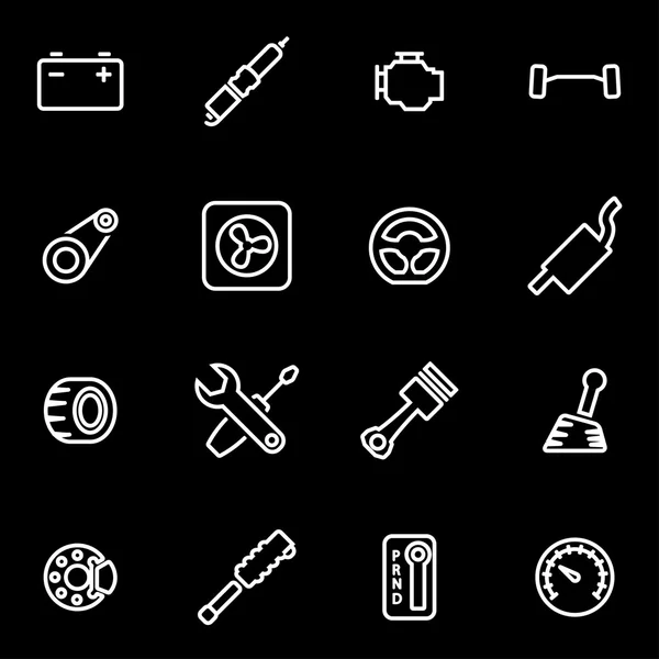 Vektor Linie Autoteile Icon Set — Stockvektor