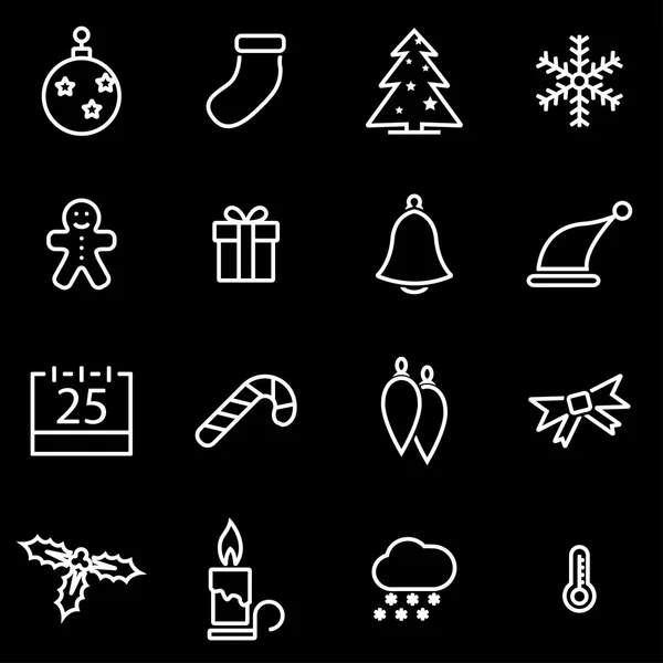 Conjunto de iconos de Navidad de línea vectorial — Archivo Imágenes Vectoriales