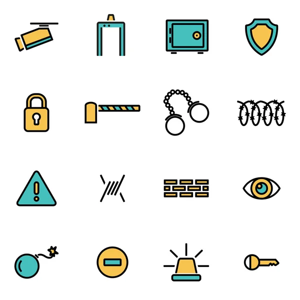 Trendy flat line icon pack for designers and developers. Vector line security set — Wektor stockowy