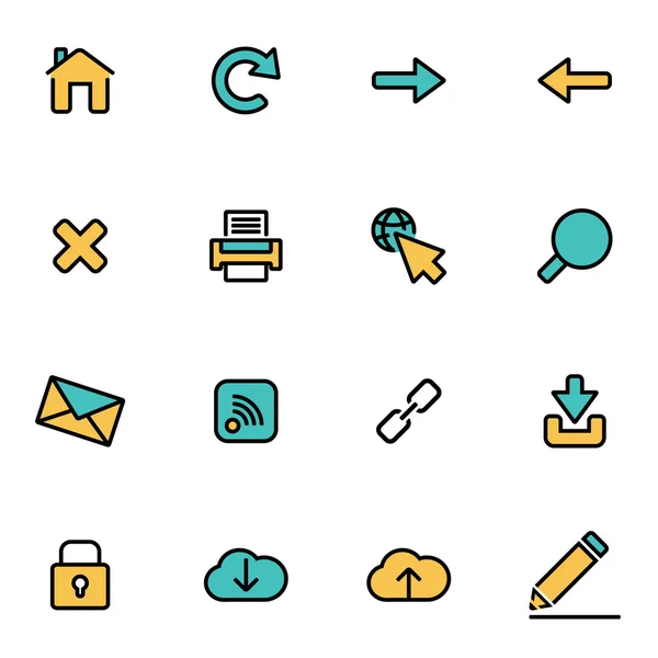 Trendy flat line icon pack for designers and developers. Vector line web set — Wektor stockowy
