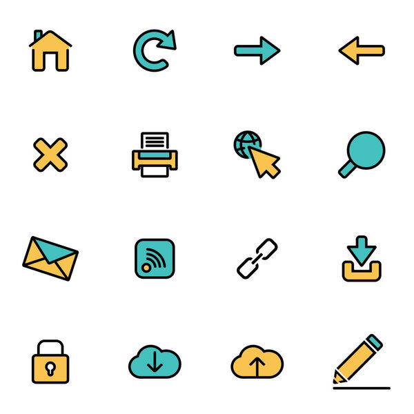 Trendy flat line icon pack for designer and developers. Векторный набор
