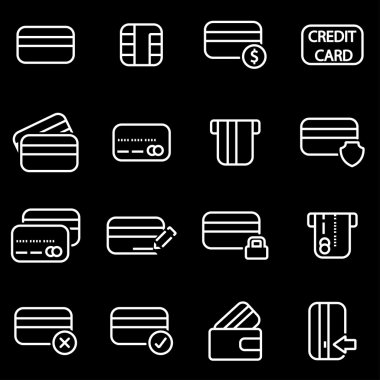 Vektör hat kredi kartı Icon set