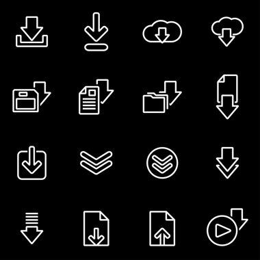 Icon set download vektör satırı