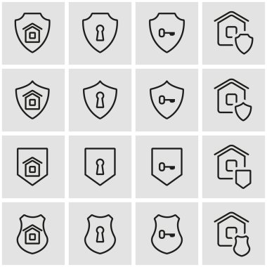 Vektör hat ev güvenlik Icon set