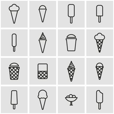 Vektör hat dondurma Icon set