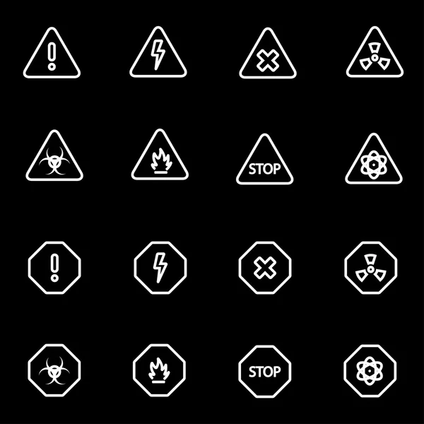 Ensemble d'icônes de danger de ligne vectorielle — Image vectorielle