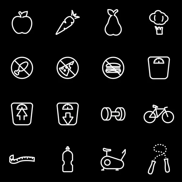 Vector line diet icon set — Stock Vector