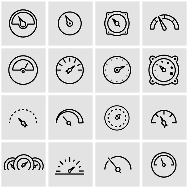 Vector line meter icon set — Stock Vector