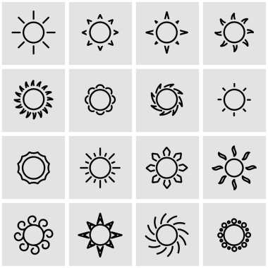 Vektör hat güneş Icon set