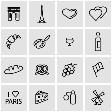 Vektör hat paris Icon set