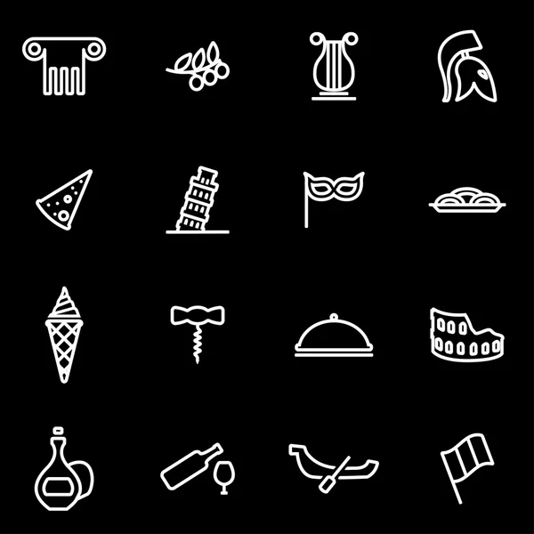 Vector line italian icon set — Stock Vector