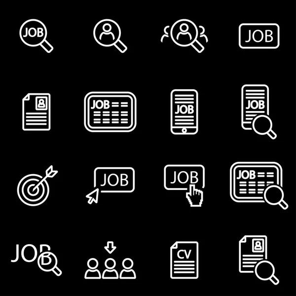 Vector line job search icon set