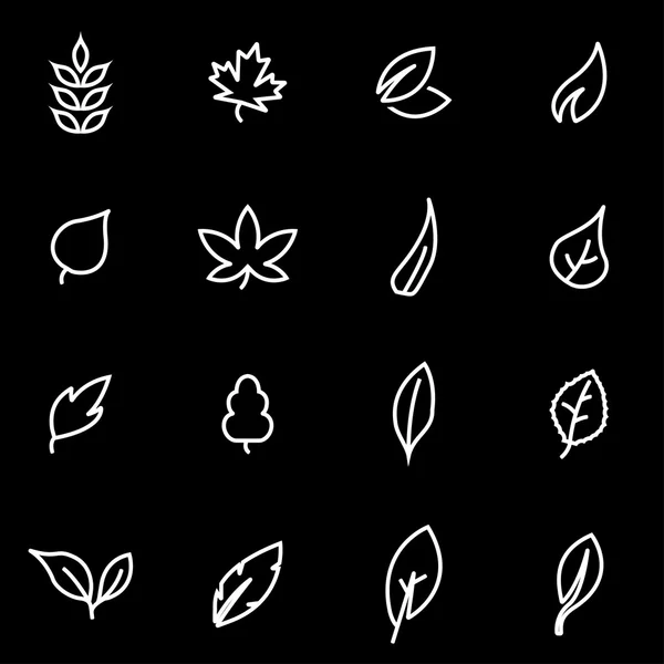 Vector line leaf icon set — Stock Vector