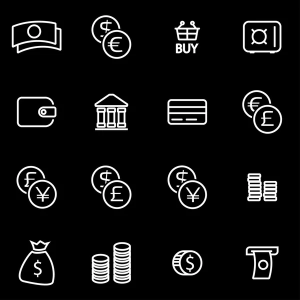 Wektor linii pieniądze zestaw ikon — Wektor stockowy