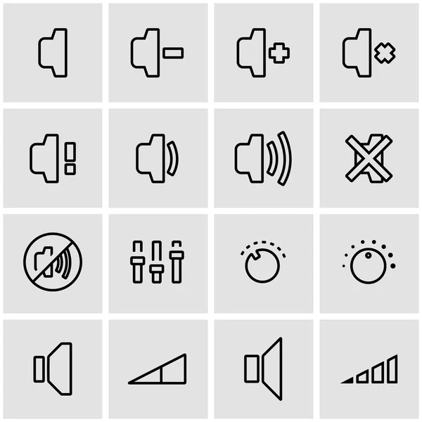 Vector line speaker icon set — Stock Vector