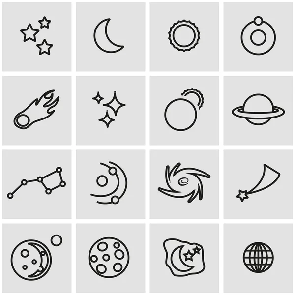 Vector line space icon set — Stock Vector