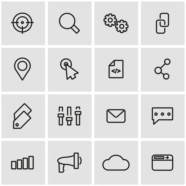 Vektor Linie SEO Icon Set — Stockvektor