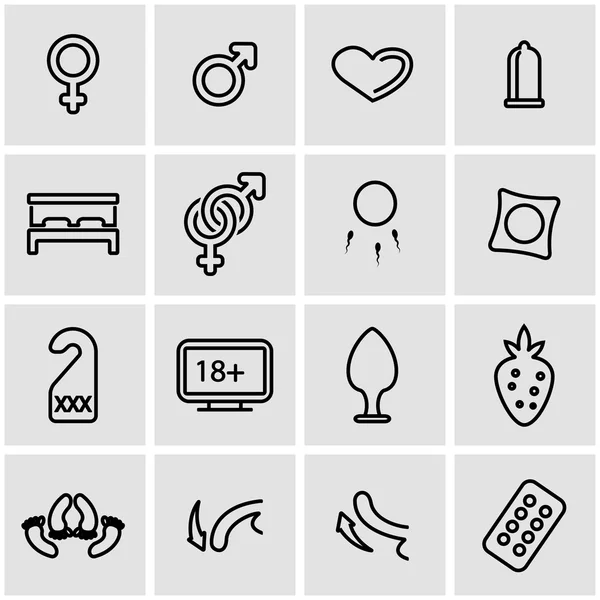 Vector línea sexo icono conjunto — Archivo Imágenes Vectoriales