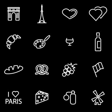 Vektör hat paris Icon set