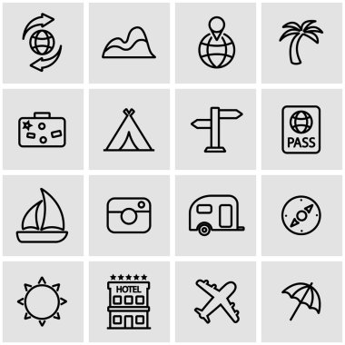 Vektör hat seyahat etmek simge seti