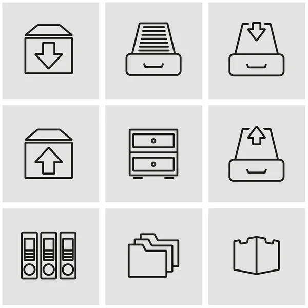 Conjunto de iconos de archivo de línea vectorial — Vector de stock