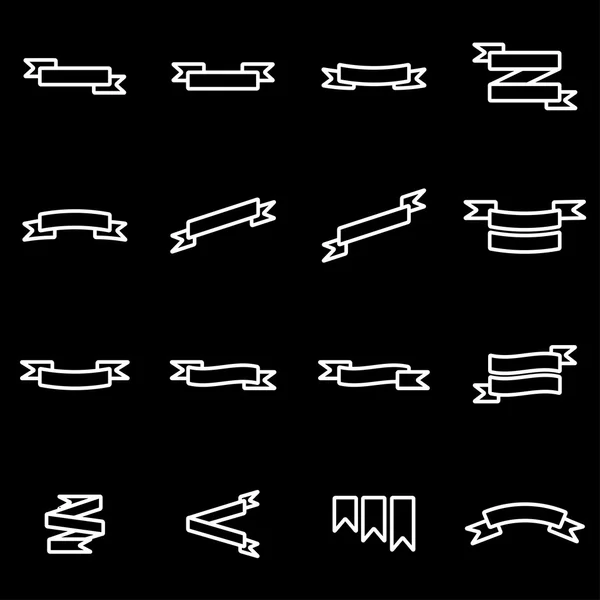 Conjunto de iconos de cinta de línea vectorial — Vector de stock