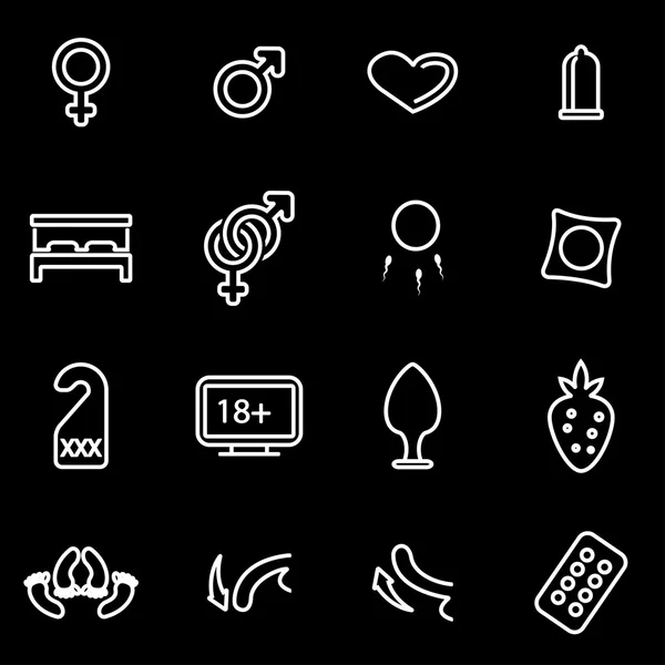 Vector line sex icon set — Stock Vector