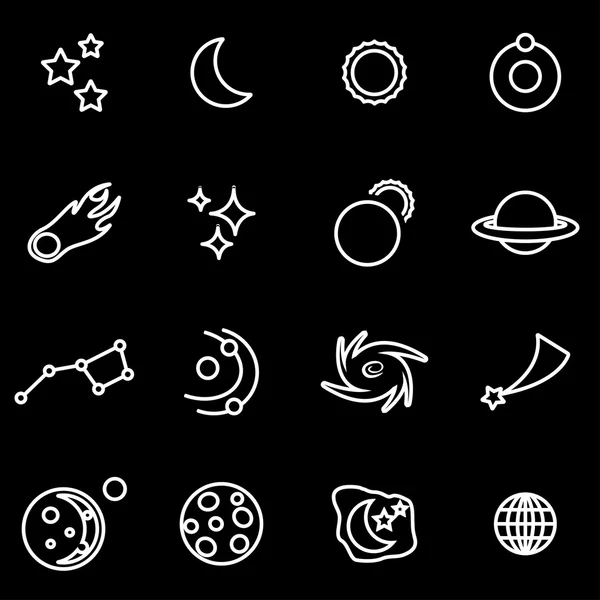 Vector line space icon set — Stock Vector