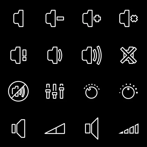 Conjunto de iconos de altavoz de línea vectorial — Archivo Imágenes Vectoriales