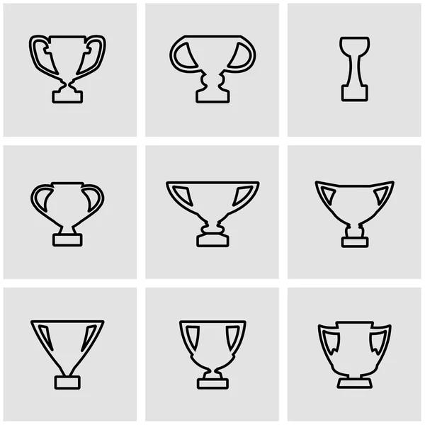 Vector line trophy icon set — Stock Vector