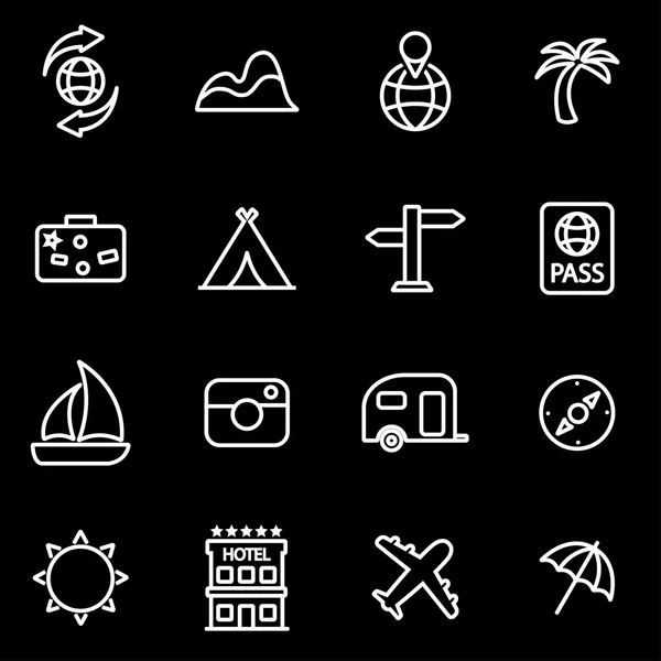 Conjunto de iconos de viaje de línea vectorial — Vector de stock