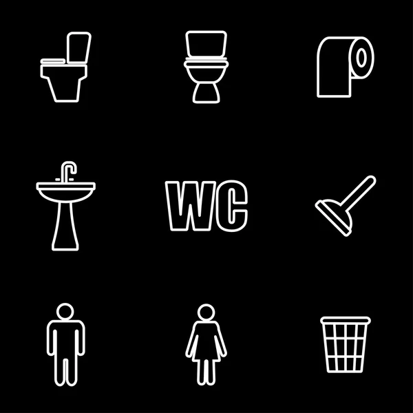 Ensemble d'icône de toilette de ligne vectorielle — Image vectorielle