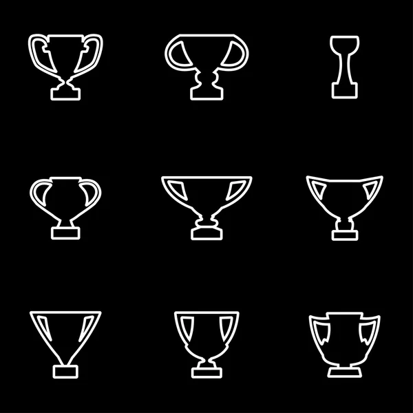 Conjunto de iconos de trofeo de línea vectorial — Vector de stock