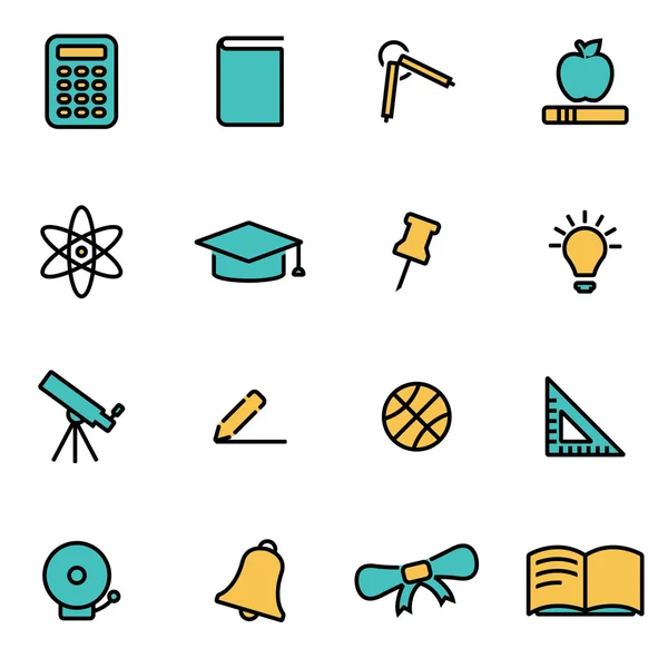 Trendy flat line icon pack for designers and developers. Vector line education icon set — Stock Vector