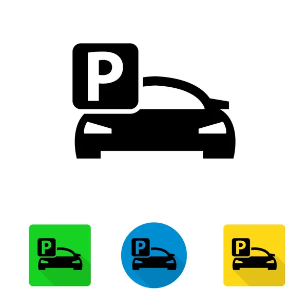 Vektor schwarzes Auto Parken Symbol — Stockvektor