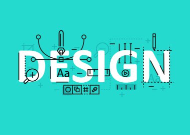 Design concept flat line design with icons and elements. Modern design concept vectors collection. Design concept lettering