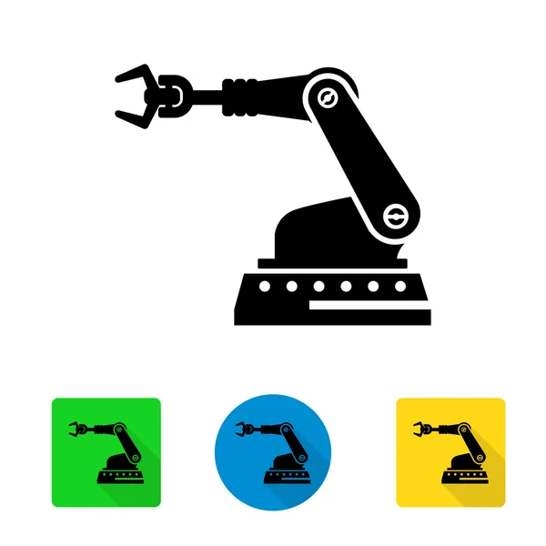 Vector industrial robot arm icon — Stock Vector