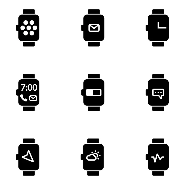 Vector icono de reloj inteligente plano — Vector de stock
