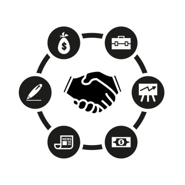 Vektör siyah iş Icon set