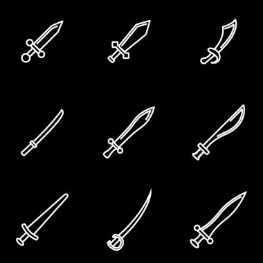 Vektör hat kılıç Icon set
